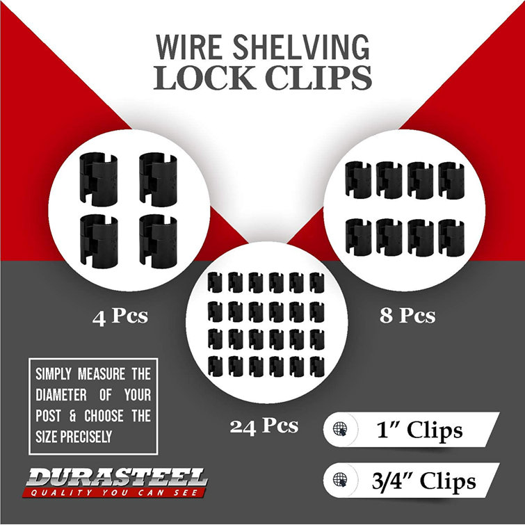 DuraSteel Wire Shelf Lock Clips Shelving Sleeves For 1" Post Wayfair